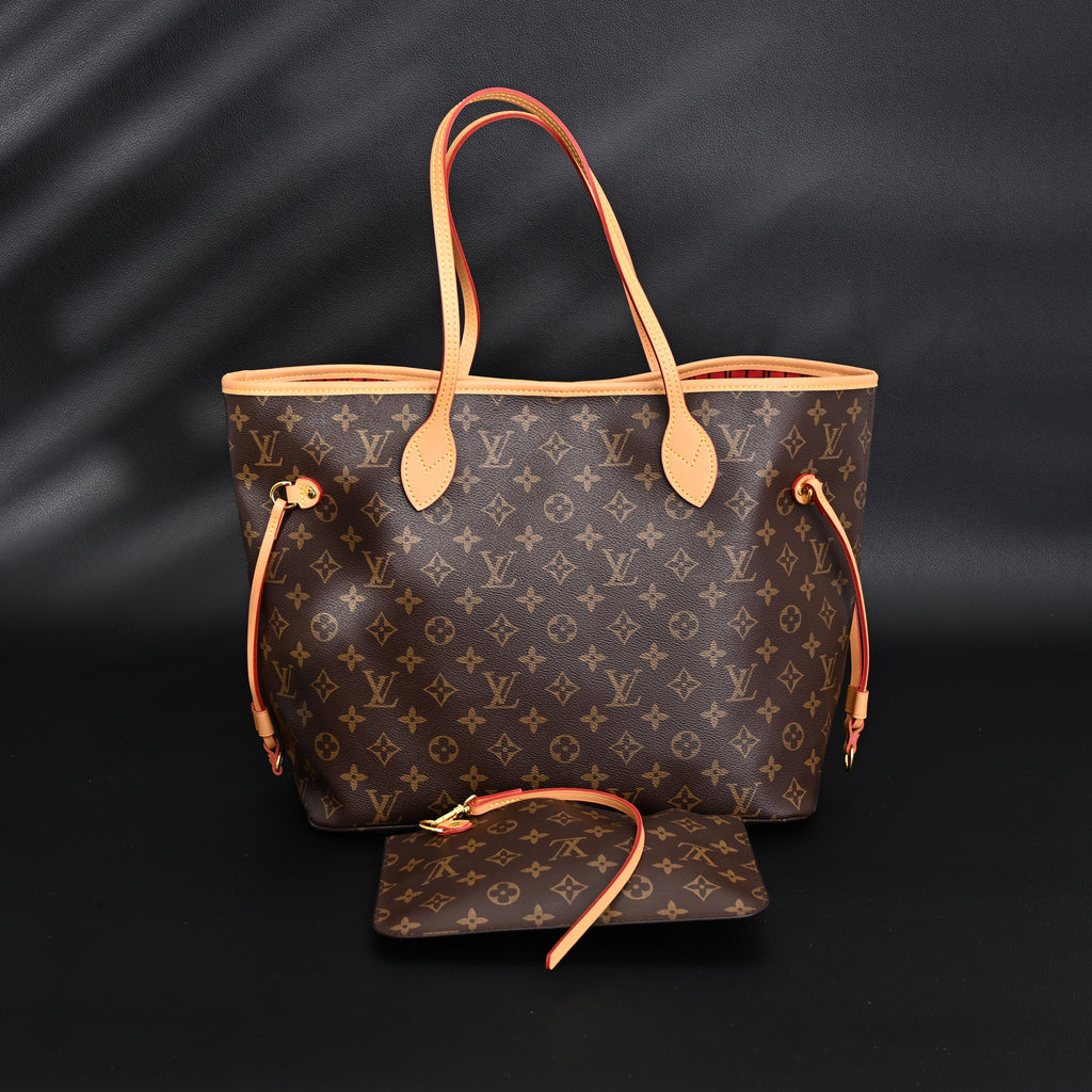Louis Vuitton Neverfull MM Tote Bag – Monogram Canvas with Red Interior — view 11