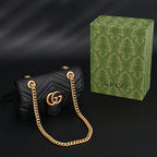 Gucci GG Marmont Small Matelassé Shoulder Bag – Black Leather with Gold Hardware — view 11