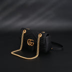 Gucci GG Marmont Small Matelassé Shoulder Bag – Black Leather with Gold Hardware — view 5