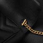 Gucci GG Marmont Matelassé Mini Shoulder Bag – Black Leather with Gold Chain — view 7