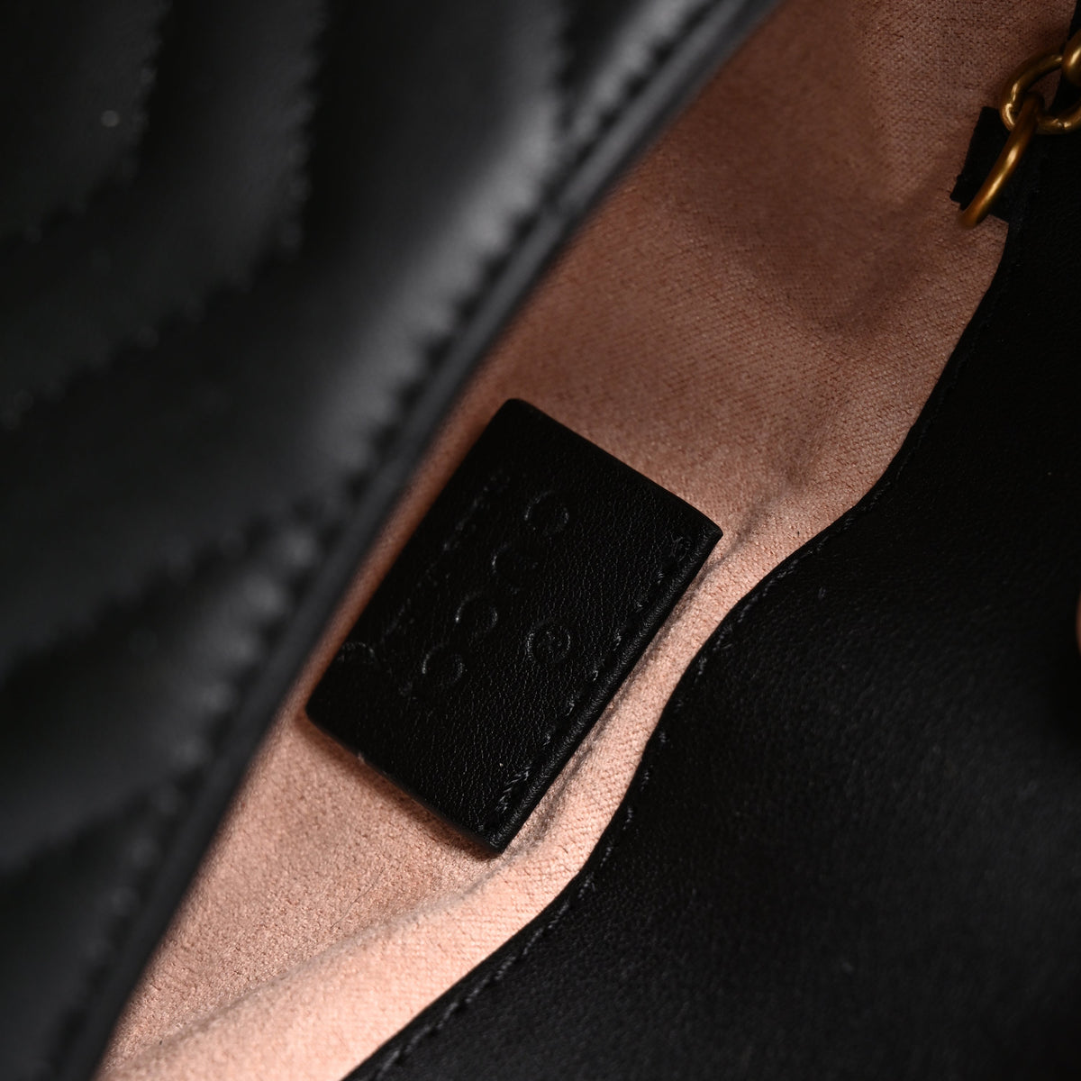 Gucci GG Marmont Matelassé Mini Shoulder Bag – Black Leather with Gold Chain — view 2