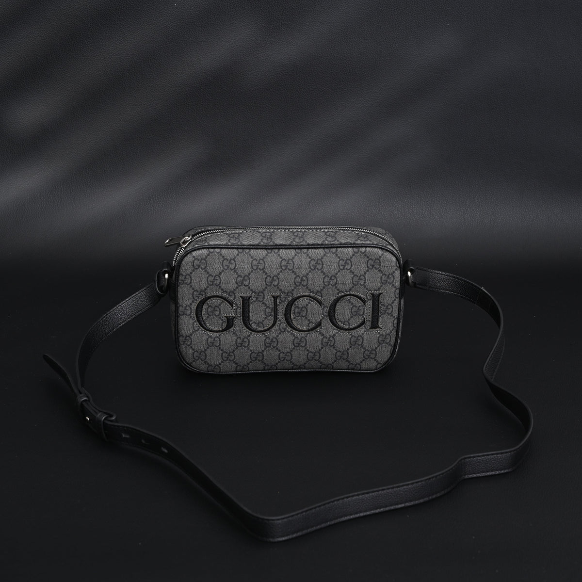 Gucci Ophidia GG Supreme Belt Bag – Black/Grey Monogram — view 4
