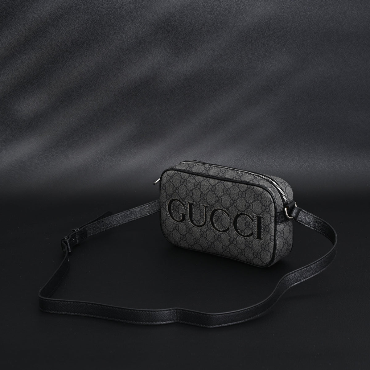 Gucci Ophidia GG Supreme Belt Bag – Black/Grey Monogram — view 12