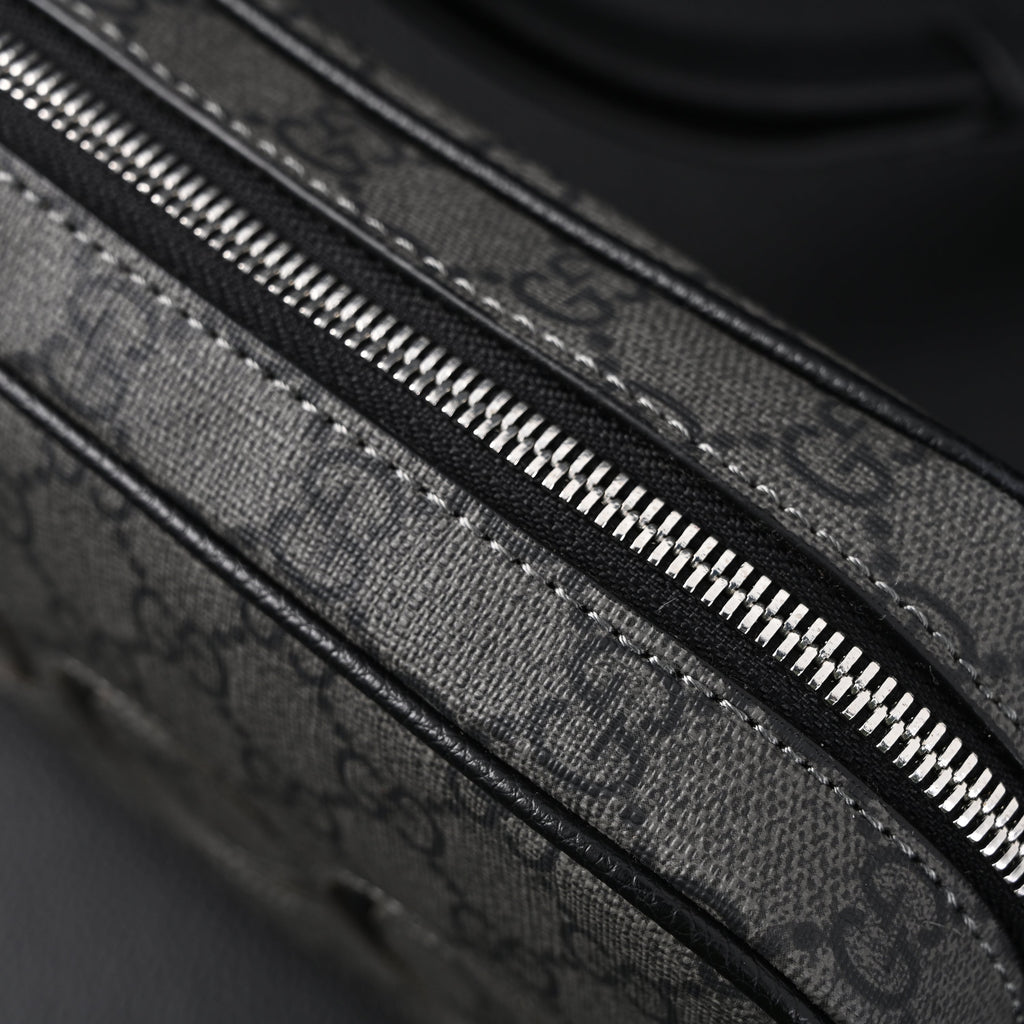 Gucci Ophidia GG Supreme Belt Bag – Black/Grey Monogram — view 14
