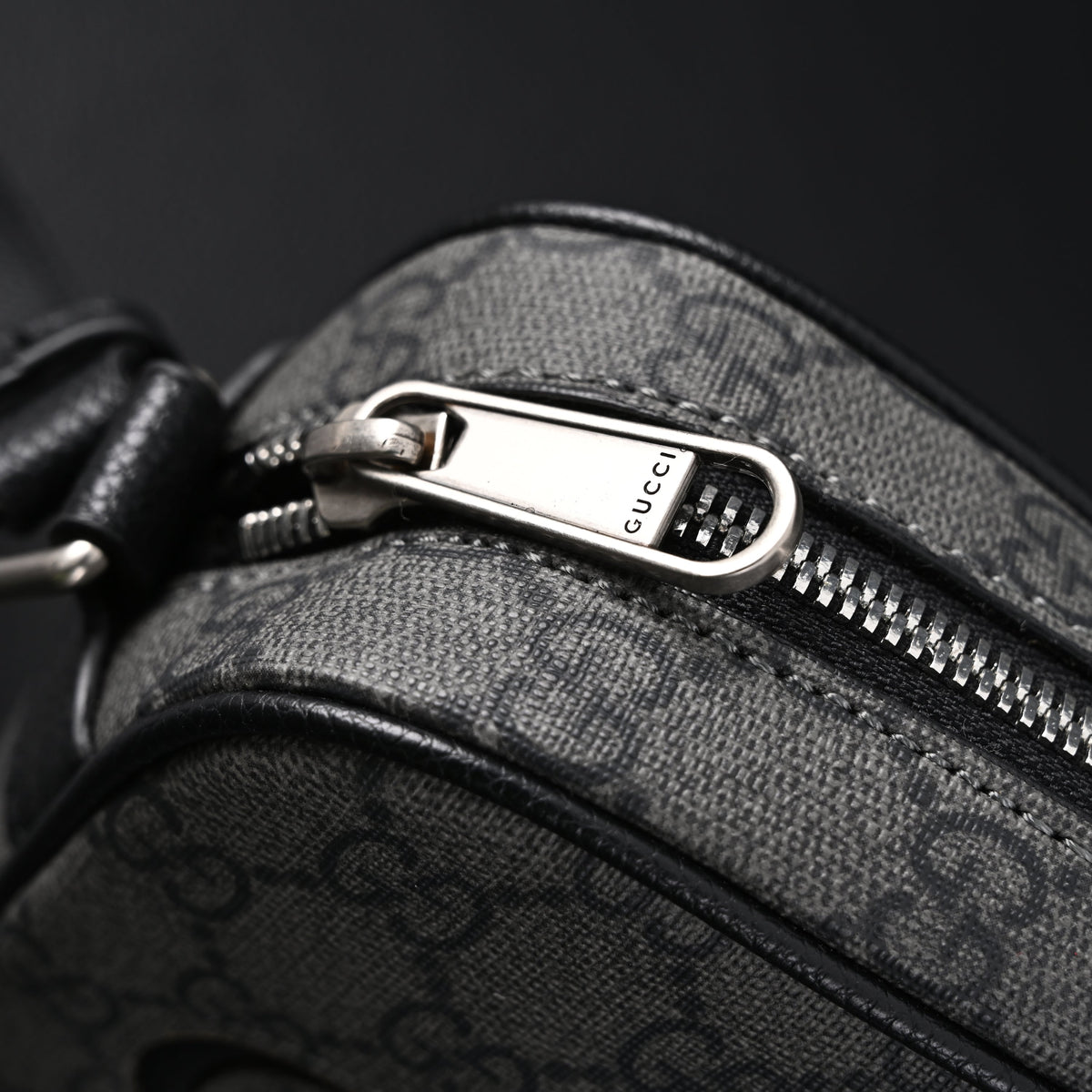 Gucci Ophidia GG Supreme Belt Bag – Black/Grey Monogram — view 15