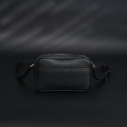 Gucci Black Leather Embossed Logo Belt Bag — view 5