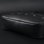 Gucci Black Leather Embossed Logo Belt Bag — view 8