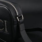 Gucci Black Leather Embossed Logo Belt Bag — view 9