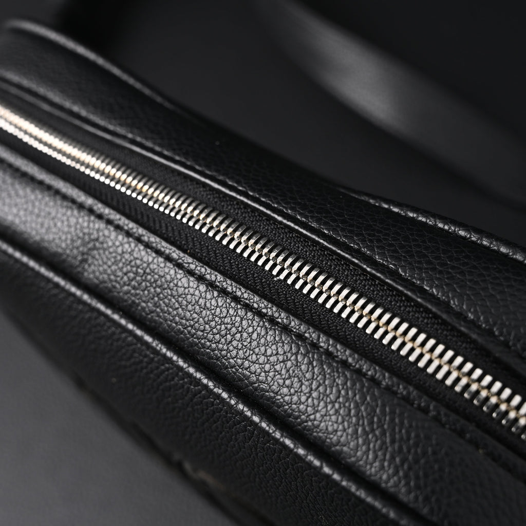 Gucci Black Leather Embossed Logo Belt Bag — view 16