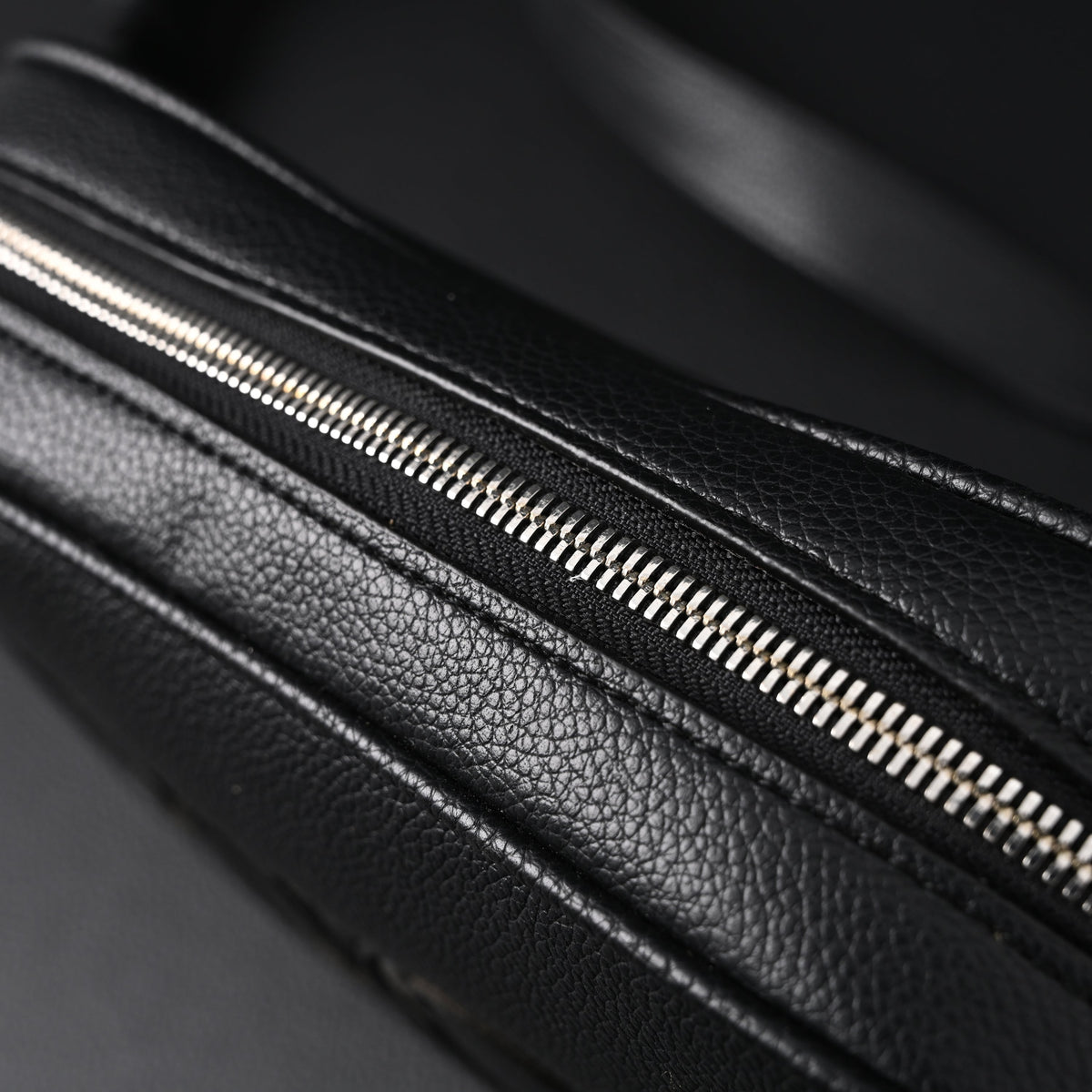Gucci Black Leather Embossed Logo Belt Bag — view 16
