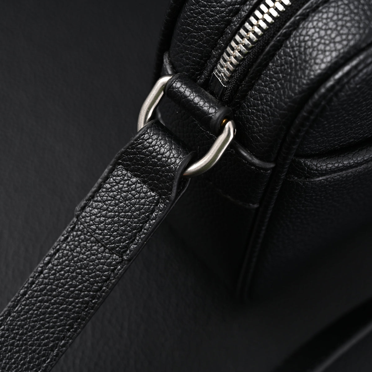 Gucci Black Leather Embossed Logo Belt Bag — view 11