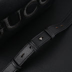 Gucci Black Leather Embossed Logo Belt Bag — view 12