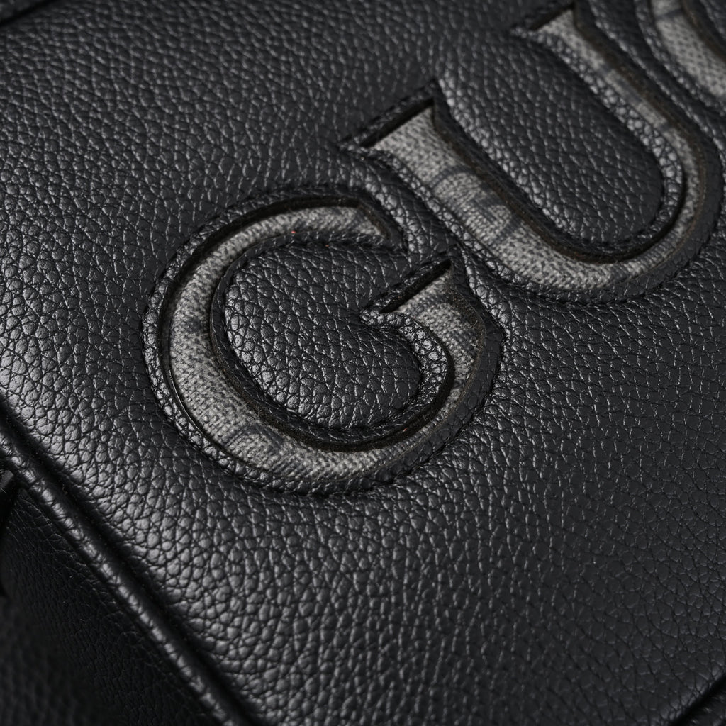 Gucci Black Leather Embossed Logo Belt Bag — view 13