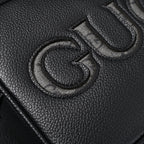 Gucci Black Leather Embossed Logo Belt Bag — view 13