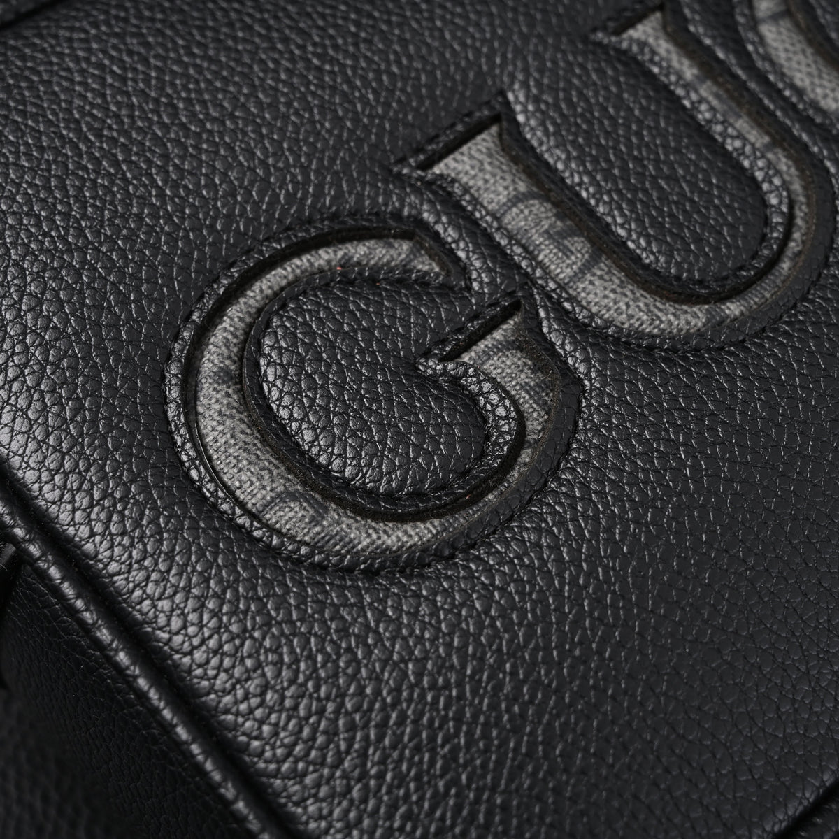 Gucci Black Leather Embossed Logo Belt Bag — view 13