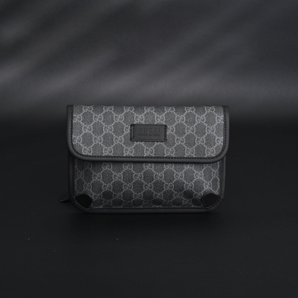 Gucci Ophidia GG Supreme Belt Bag – Black/Grey with Web Strap — view 12