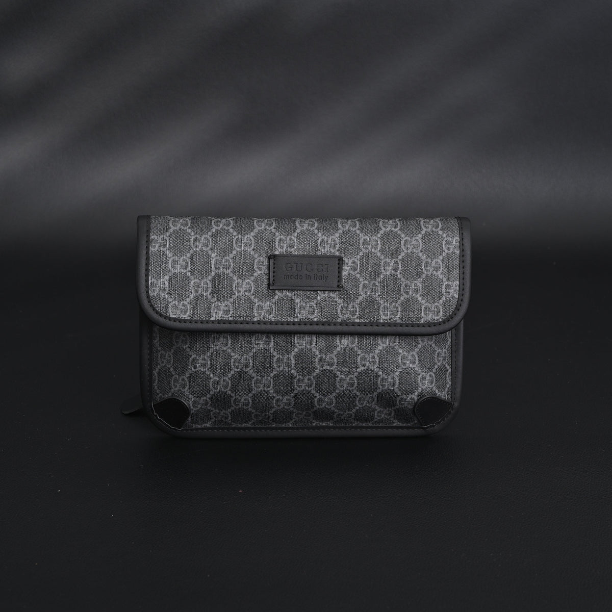 Gucci Ophidia GG Supreme Belt Bag – Black/Grey with Web Strap — view 12