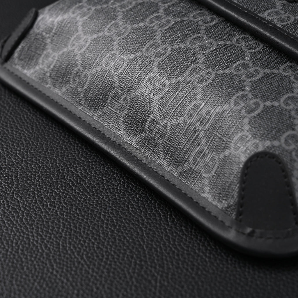 Gucci Ophidia GG Supreme Belt Bag – Black/Grey with Web Strap — view 8