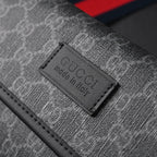 Gucci Ophidia GG Supreme Belt Bag – Black/Grey with Web Strap — view 2