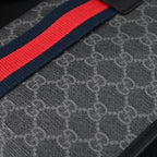Gucci Ophidia GG Supreme Belt Bag – Black/Grey with Web Strap — view 9