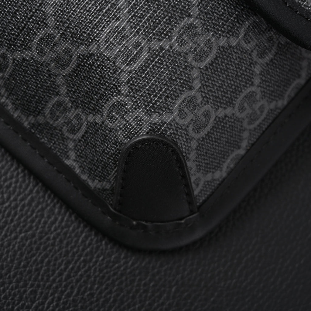 Gucci Ophidia GG Supreme Belt Bag – Black/Grey with Web Strap — view 10