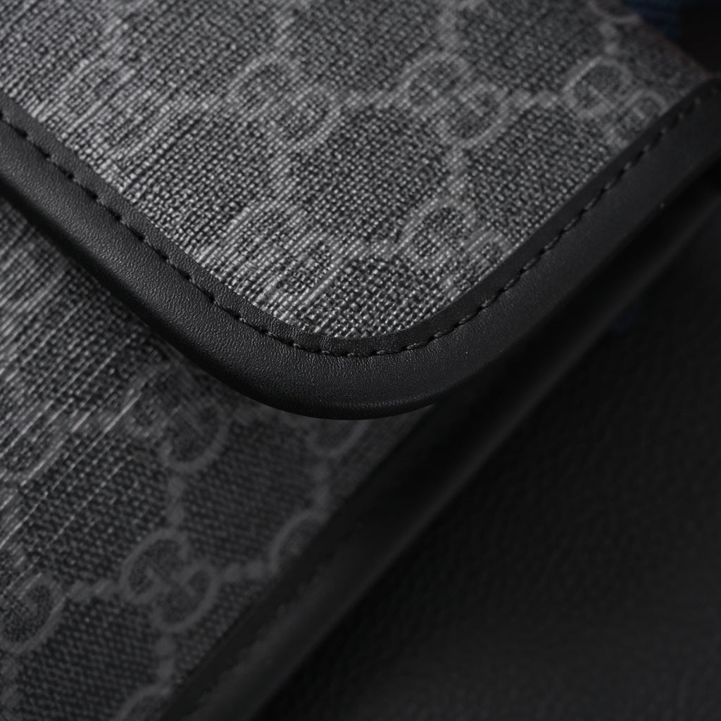 Gucci Ophidia GG Supreme Belt Bag – Black/Grey with Web Strap — view 11