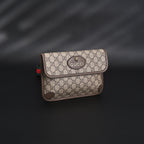 Gucci Ophidia GG Supreme Mini Belt Bag – Beige/Ebony with Web Stripe — view 11