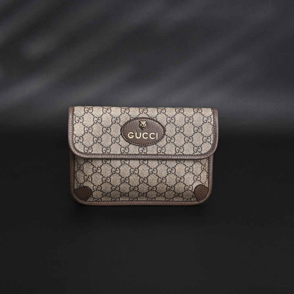Gucci Ophidia GG Supreme Mini Belt Bag – Beige/Ebony with Web Stripe — view 15