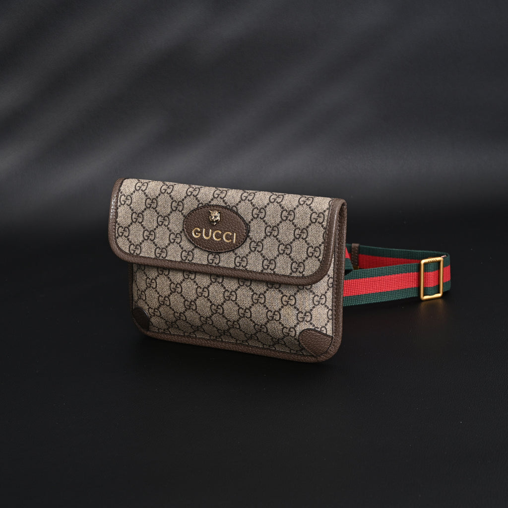 Gucci Ophidia GG Supreme Mini Belt Bag – Beige/Ebony with Web Stripe — view 5