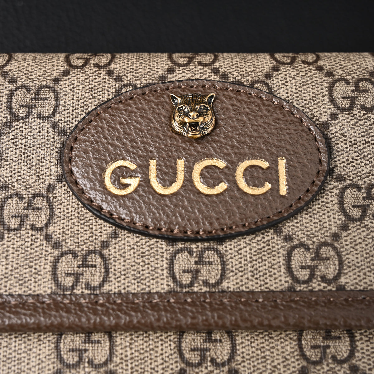 Gucci Ophidia GG Supreme Mini Belt Bag – Beige/Ebony with Web Stripe — view 3