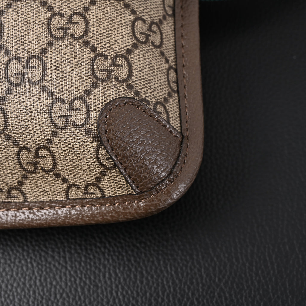 Gucci Ophidia GG Supreme Mini Belt Bag – Beige/Ebony with Web Stripe — view 7