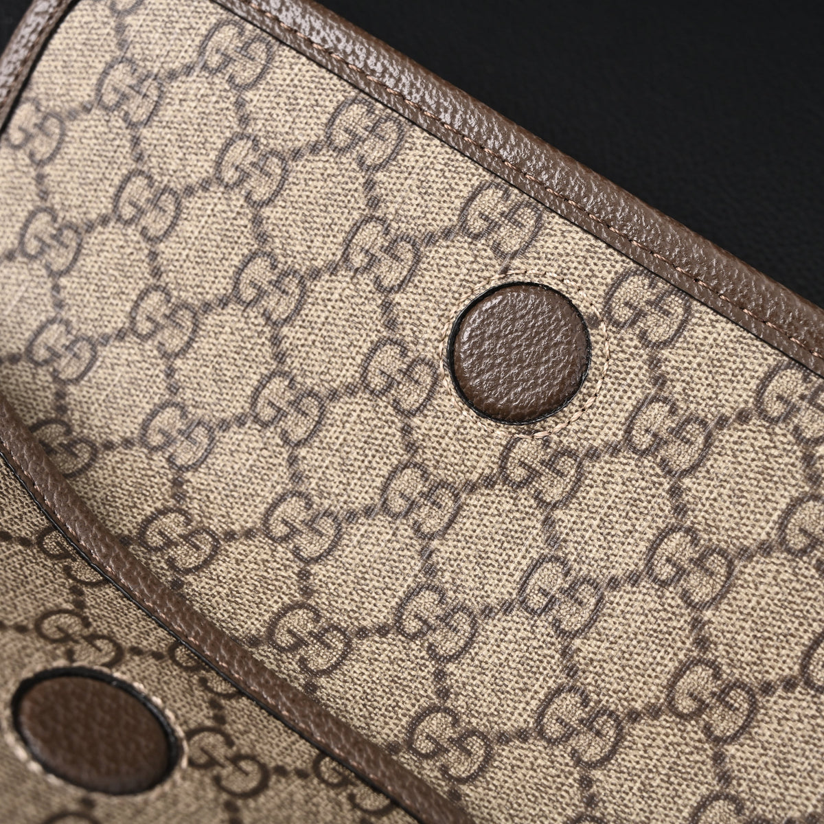 Gucci Ophidia GG Supreme Mini Belt Bag – Beige/Ebony with Web Stripe — view 14