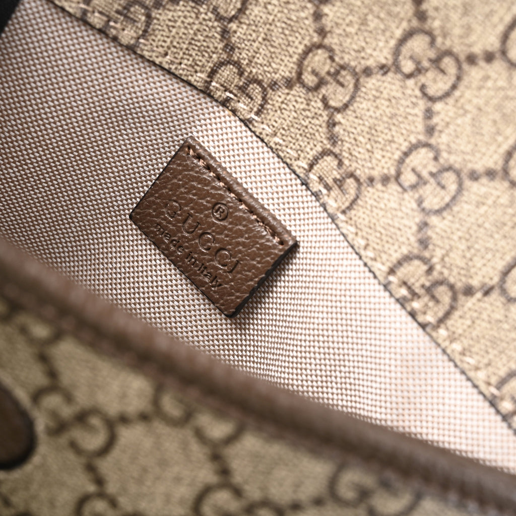 Gucci Ophidia GG Supreme Mini Belt Bag – Beige/Ebony with Web Stripe — view 9