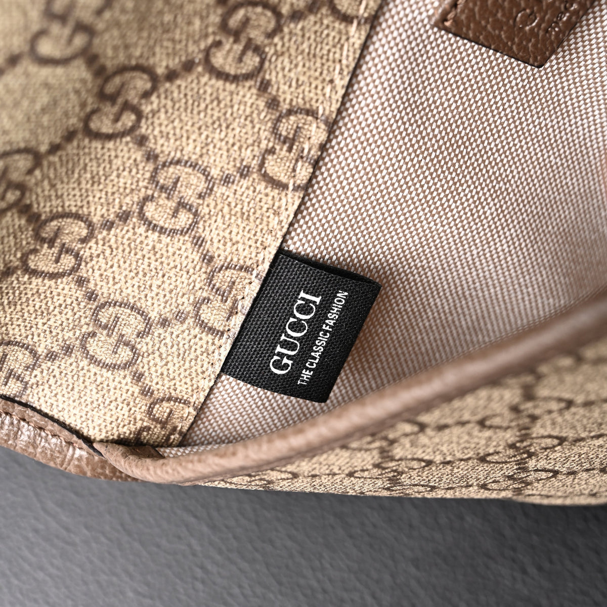 Gucci Ophidia GG Supreme Mini Belt Bag – Beige/Ebony with Web Stripe — view 10