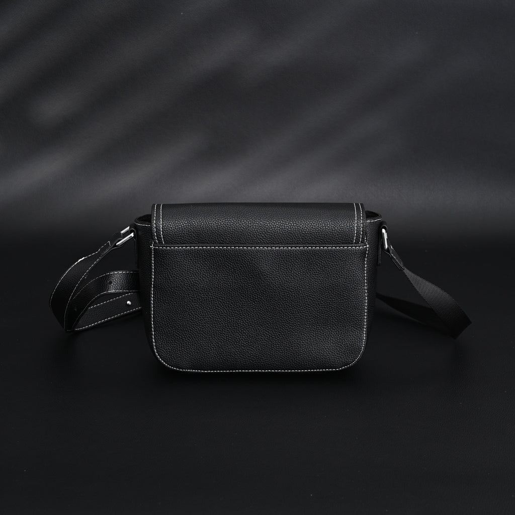 Dior Saddle Crossbody Bag – Black Grained Calfskin with Silver-Tone Hardware - Black with Silver-Tone Hardware — view 11