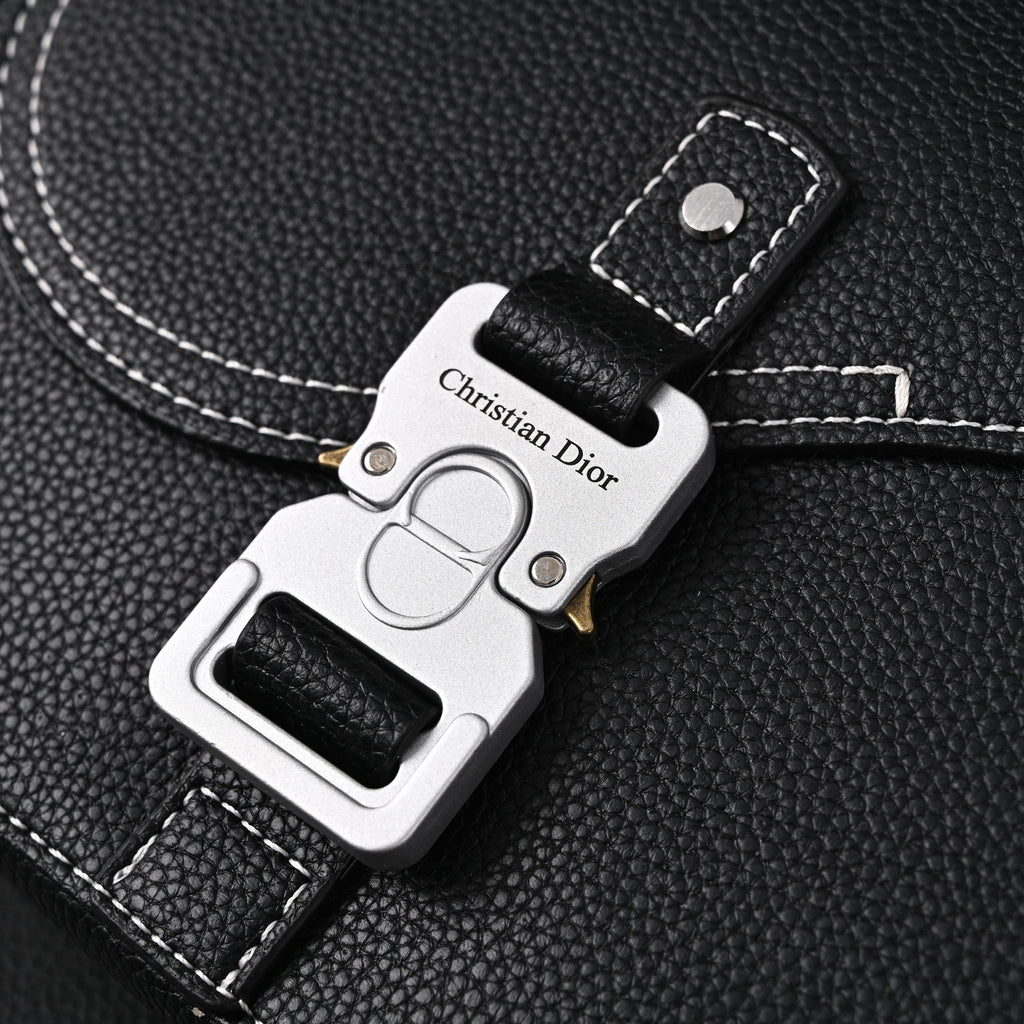 Dior Saddle Crossbody Bag – Black Grained Calfskin with Silver-Tone Hardware - Black with Silver-Tone Hardware — view 14