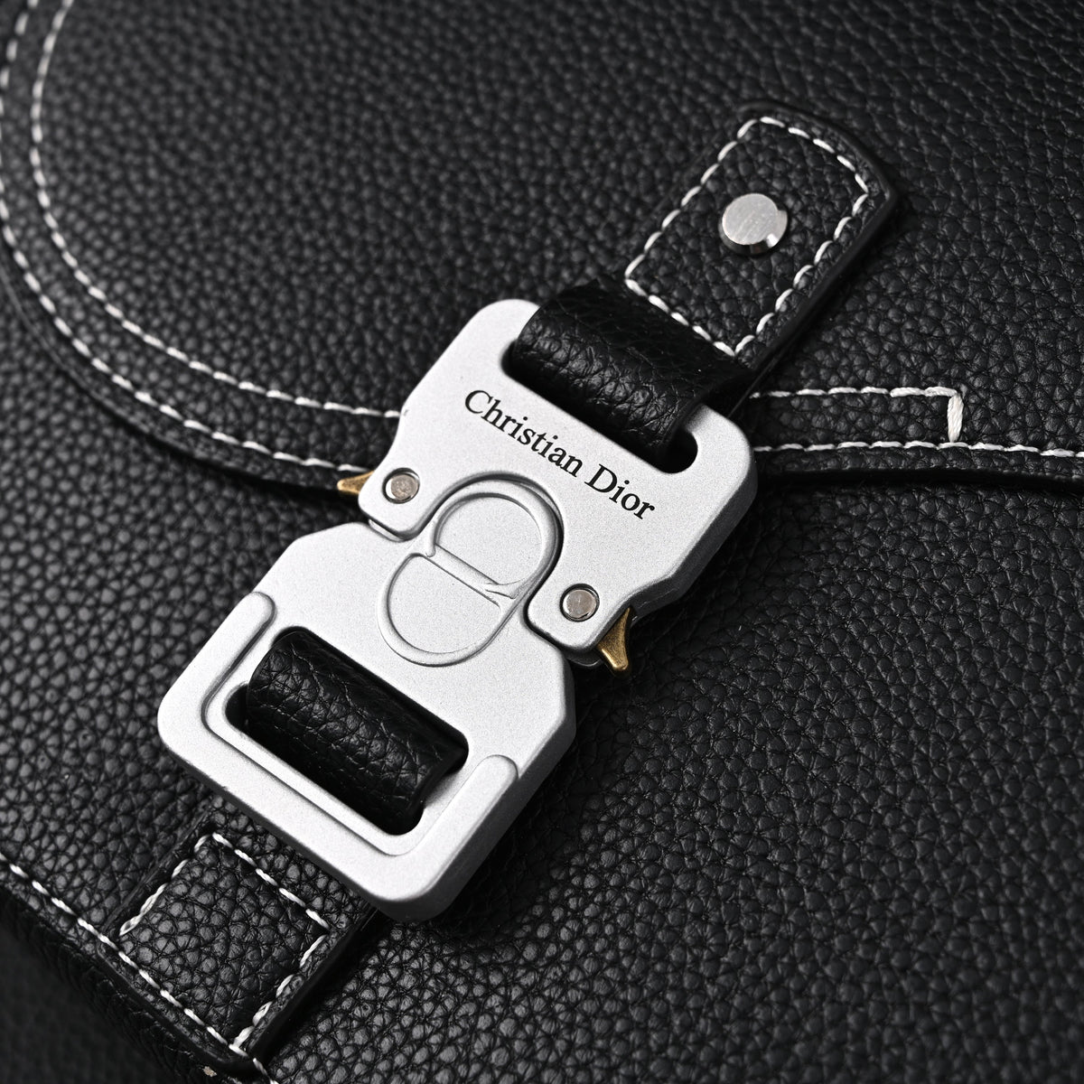 Dior Saddle Crossbody Bag – Black Grained Calfskin with Silver-Tone Hardware - Black with Silver-Tone Hardware — view 14