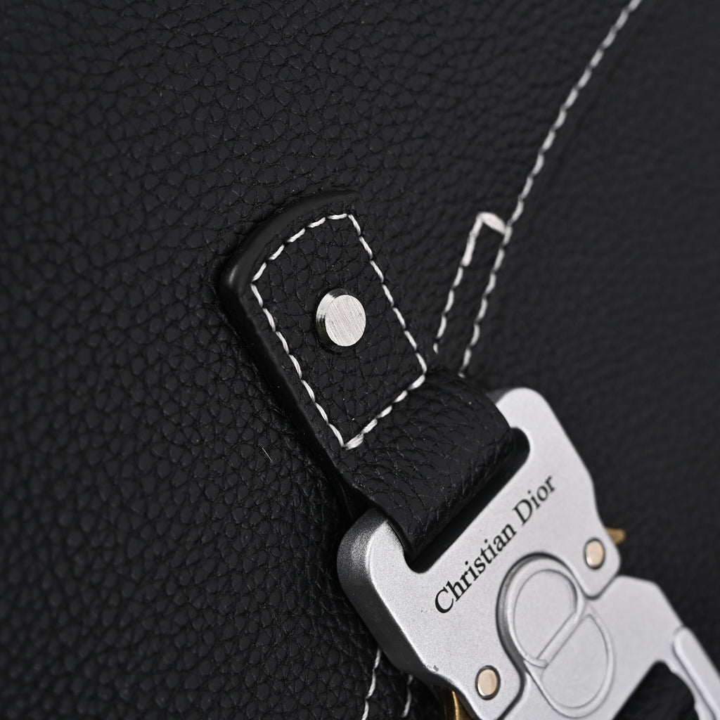 Dior Saddle Crossbody Bag – Black Grained Calfskin with Silver-Tone Hardware - Black with Silver-Tone Hardware — view 16