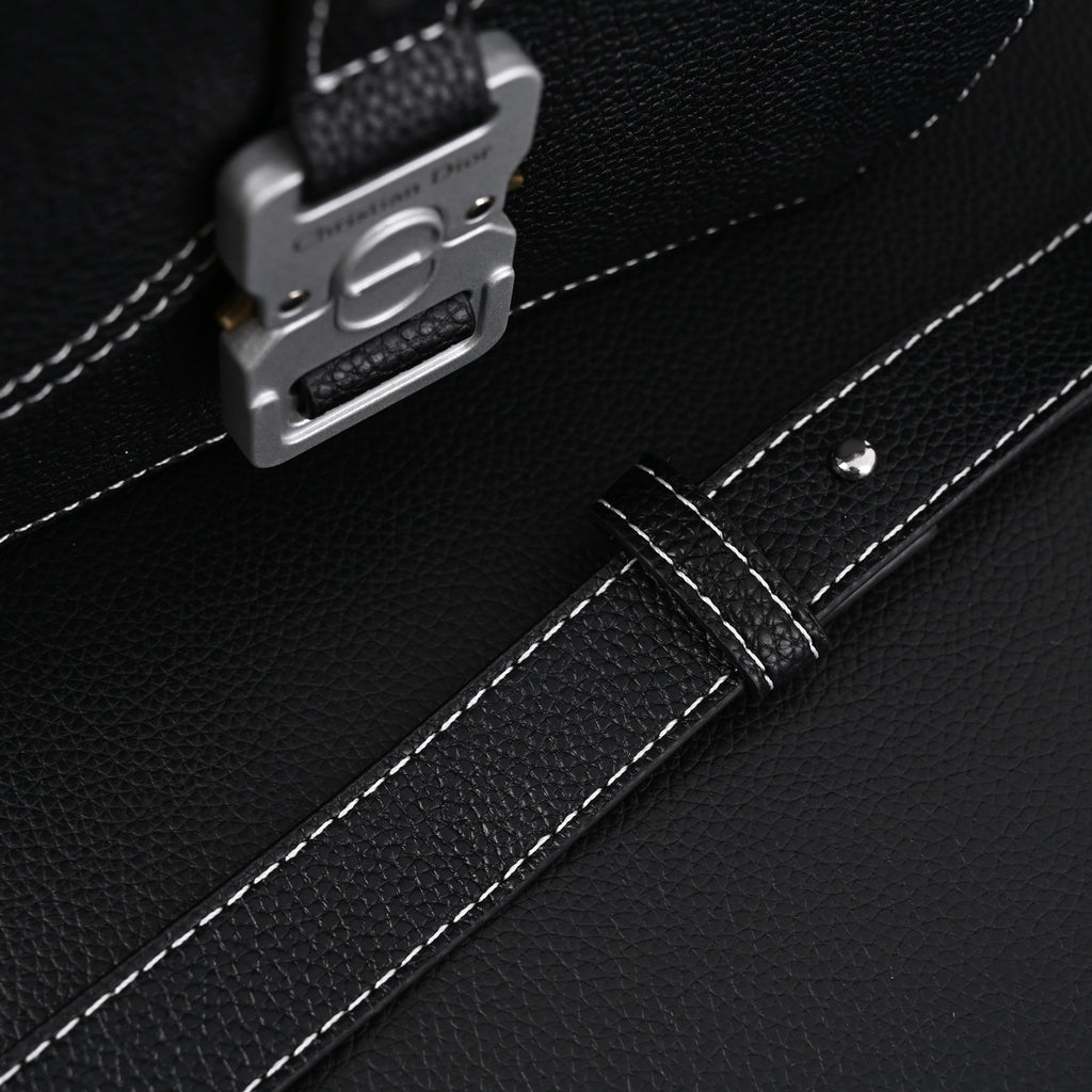Dior Saddle Crossbody Bag – Black Grained Calfskin with Silver-Tone Hardware - Black with Silver-Tone Hardware — view 18