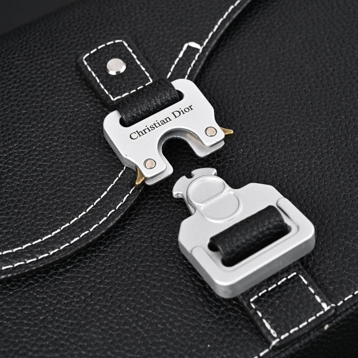 Dior Saddle Crossbody Bag – Black Grained Calfskin with Silver-Tone Hardware - Black with Silver-Tone Hardware — view 2
