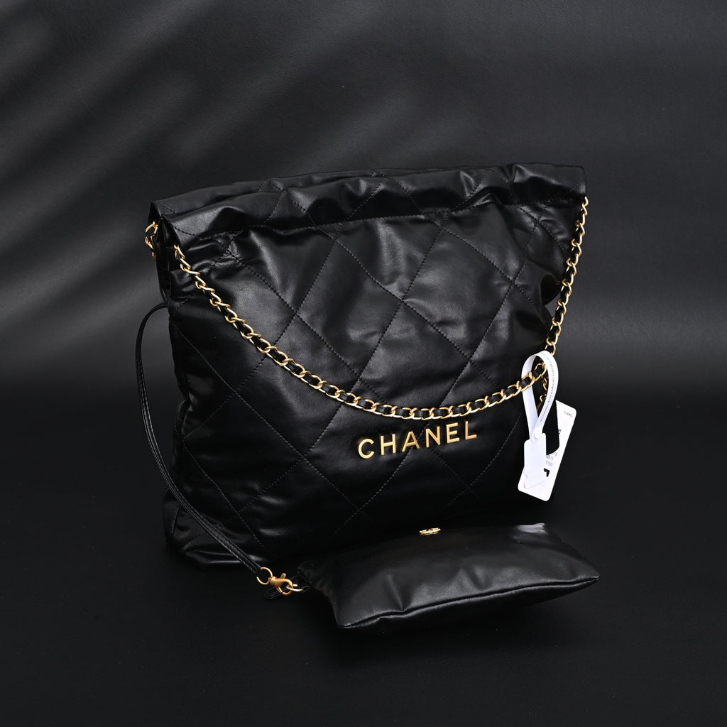 Chanel 19 Flap Bag – Black Quilted Lambskin with Gold & Ruthenium Hardware — view 15