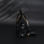 Chanel 19 Flap Bag – Black Quilted Lambskin with Gold & Ruthenium Hardware — view 3