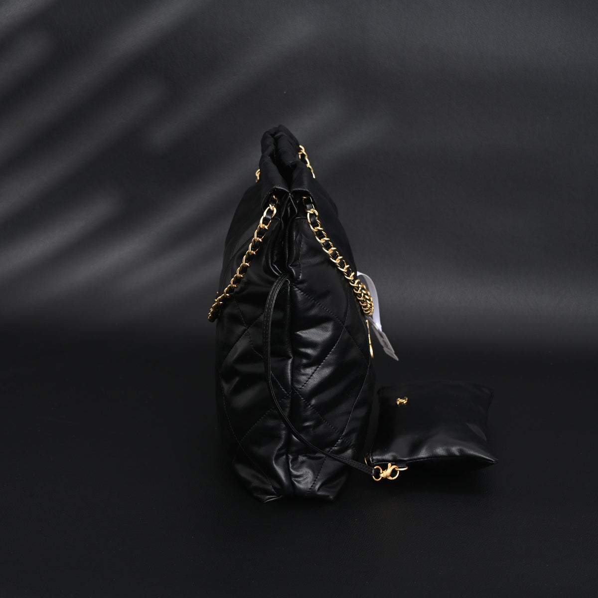 Chanel 19 Flap Bag – Black Quilted Lambskin with Gold & Ruthenium Hardware — view 3