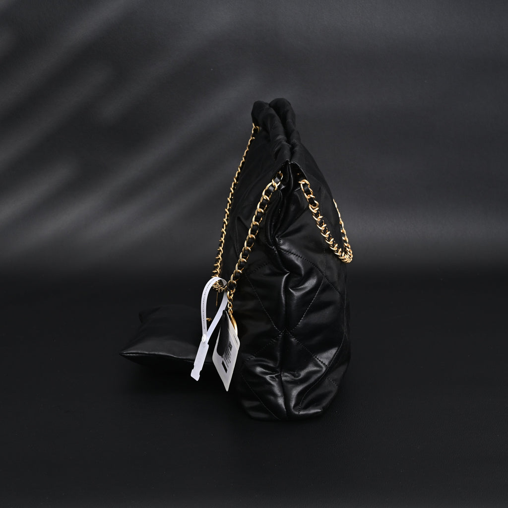 Chanel 19 Flap Bag – Black Quilted Lambskin with Gold & Ruthenium Hardware — view 5
