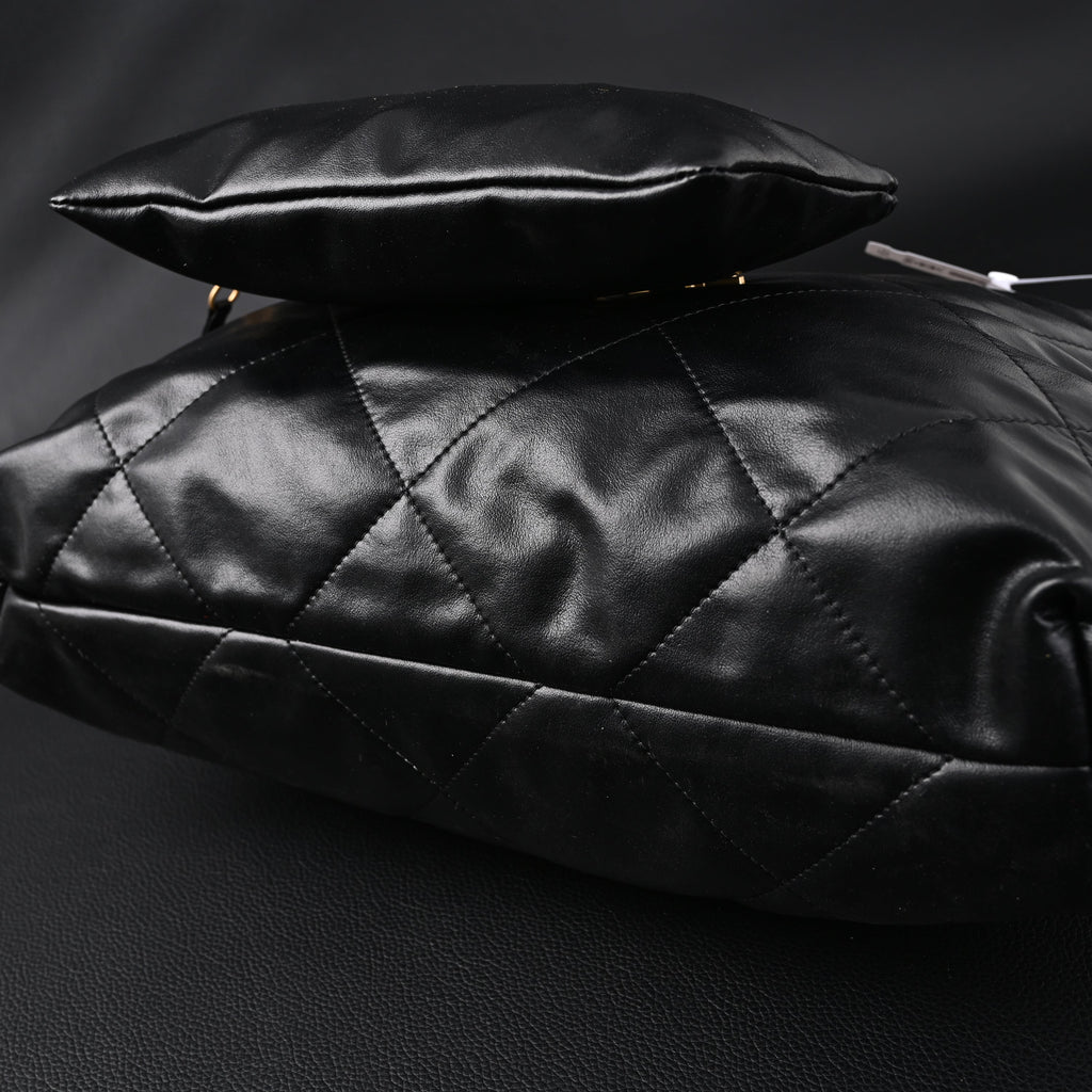 Chanel 19 Flap Bag – Black Quilted Lambskin with Gold & Ruthenium Hardware — view 8