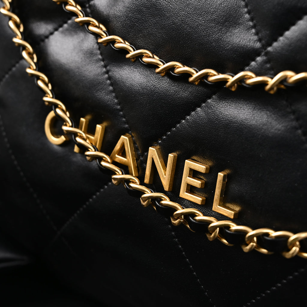 Chanel 19 Flap Bag – Black Quilted Lambskin with Gold & Ruthenium Hardware — view 13