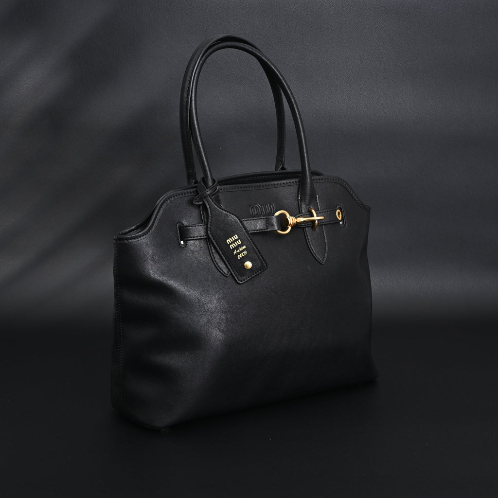 Miu Miu Leather Tote Bag – Classic Black — view 4