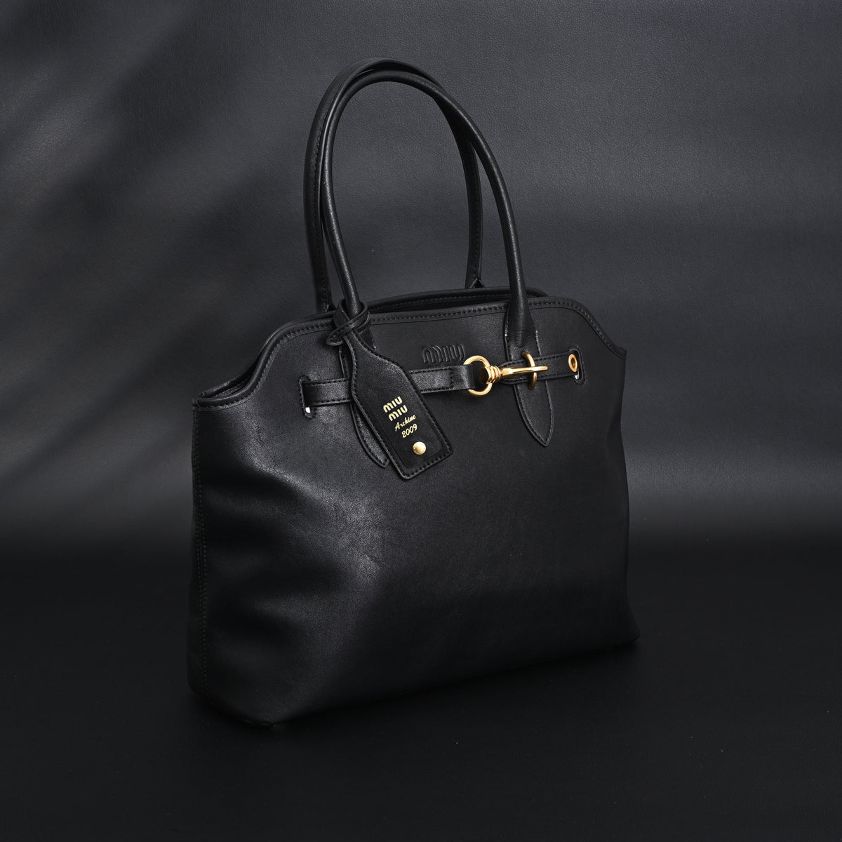 Miu Miu Leather Tote Bag – Classic Black — view 4