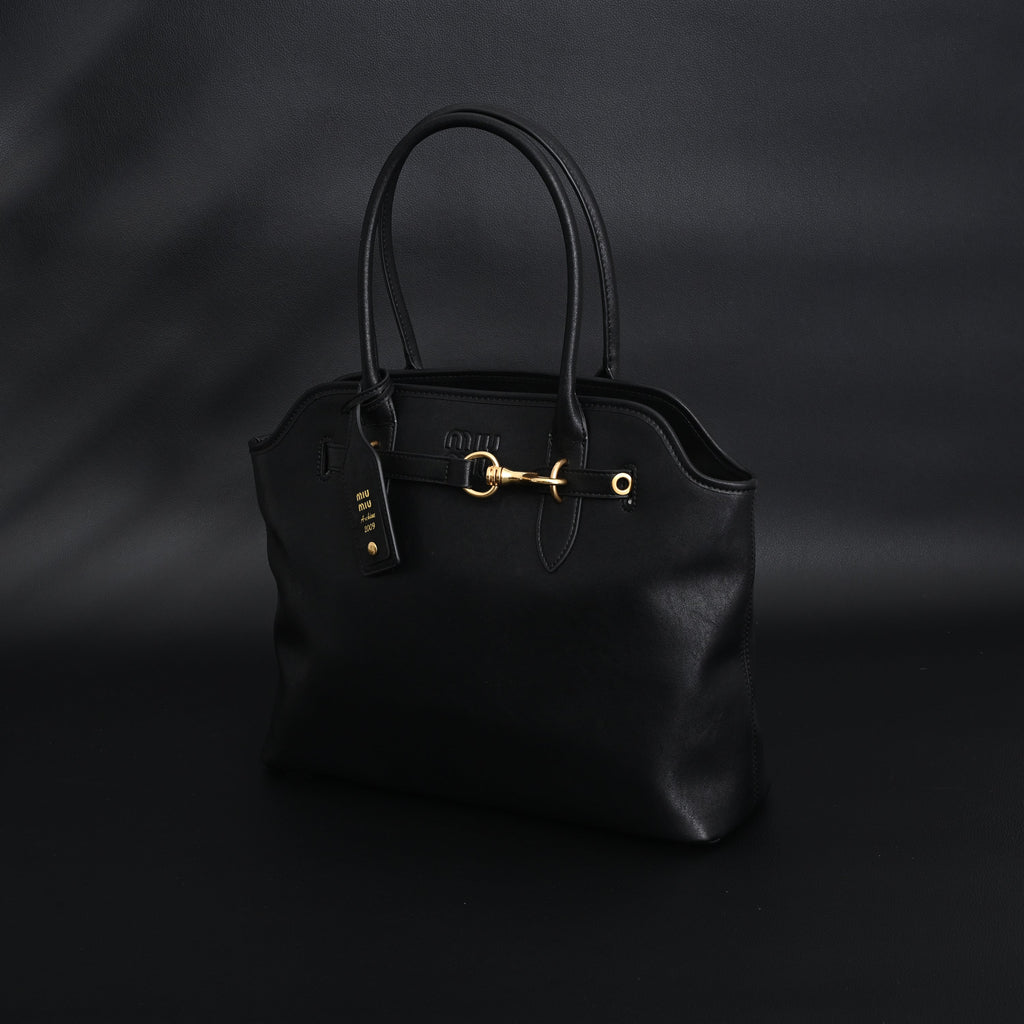 Miu Miu Leather Tote Bag – Classic Black — view 8