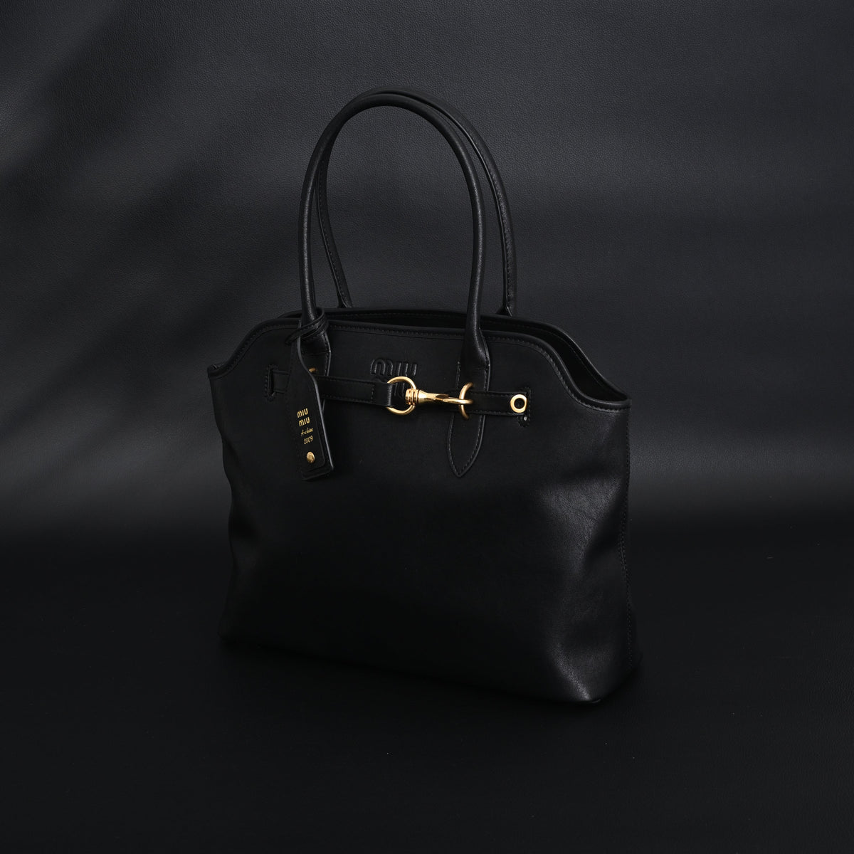 Miu Miu Leather Tote Bag – Classic Black — view 8
